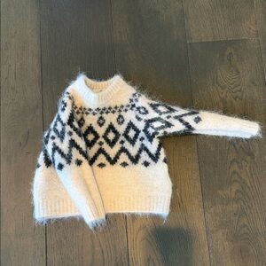 H&M Black and Cream Kids Patterned Sweater